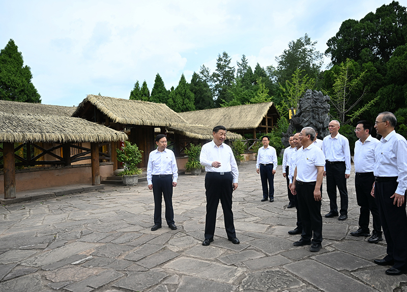 7月25日至27日，中共中央總書記、國家主席、中央軍委主席習近平在四川考察。這是25日下午，習近平在廣元市劍閣縣翠云廊考察。